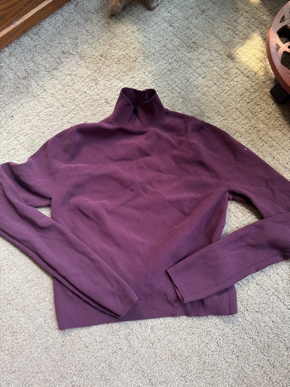 lululemon athletica Ribbed Mock Neck Top in Plum